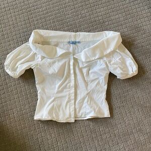 Off the shoulder white blouse
